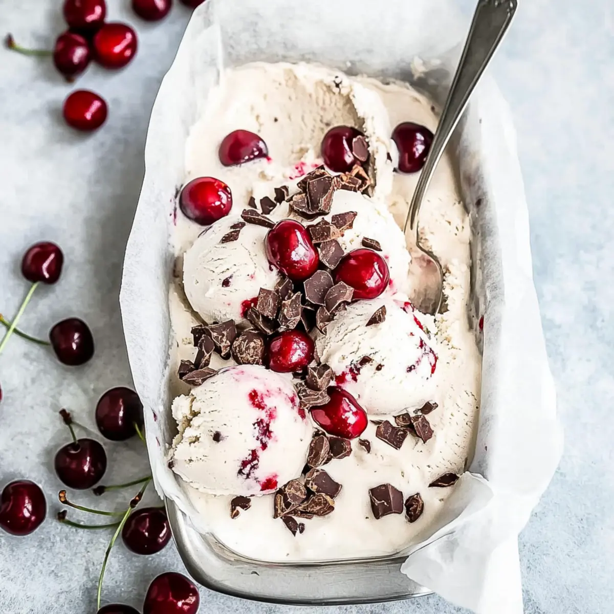 Creamy Low Carb Ice Cream with Cherries and Cacao Delight