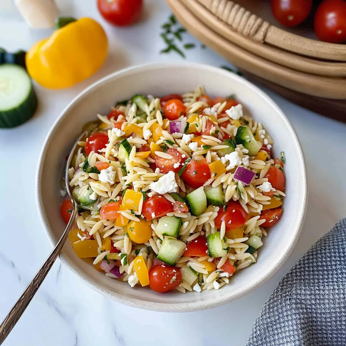 Vibrant Rainbow Orzo Salad: A Quick, Fresh Delight
