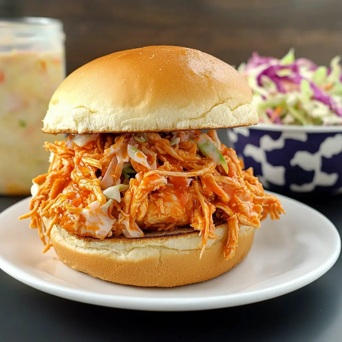 Delicious Shredded Buffalo Chicken Sandwich in Minutes