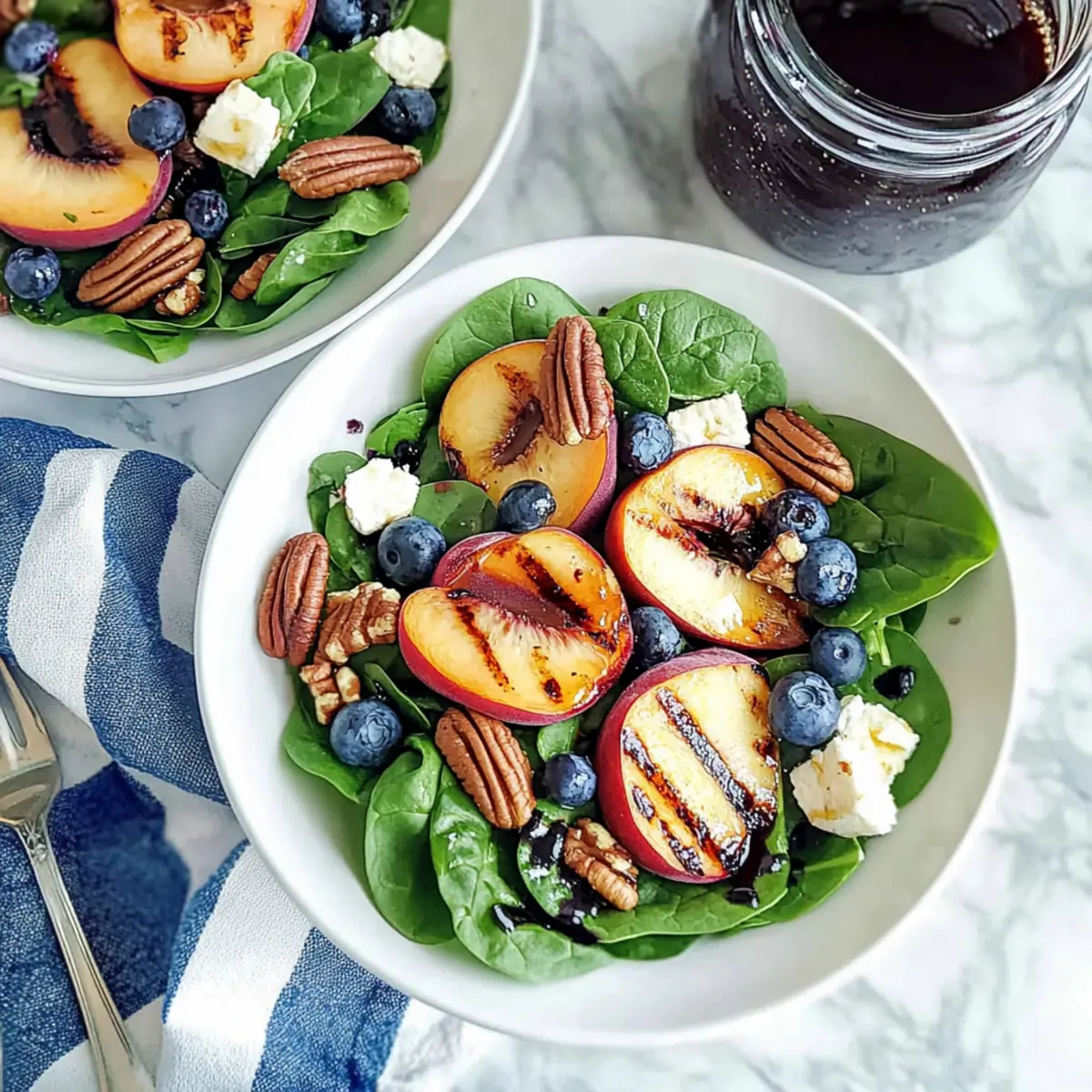 Grilled Peach Blueberry Spinach Salad: A Sweet Summer Treat