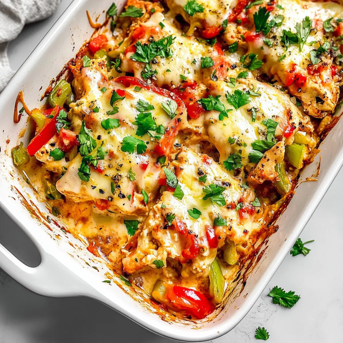Fajita Chicken Casserole: Comforting Low-Carb Bliss
