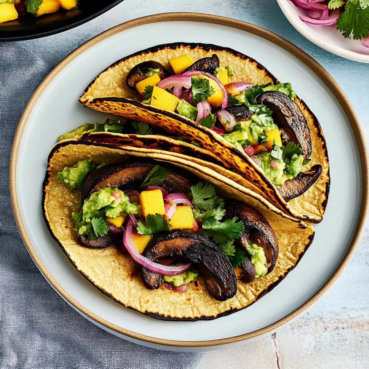 Mouthwatering Mushroom Tacos with Creamy Avocado Salsa