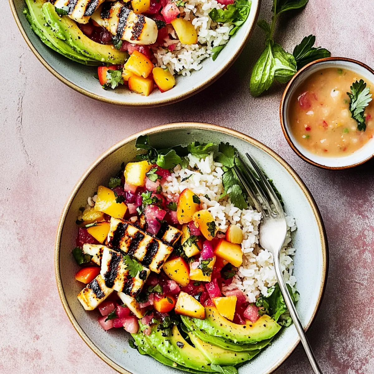Peach Salsa Halloumi Bowls: A Fresh Taste of Summer Bliss