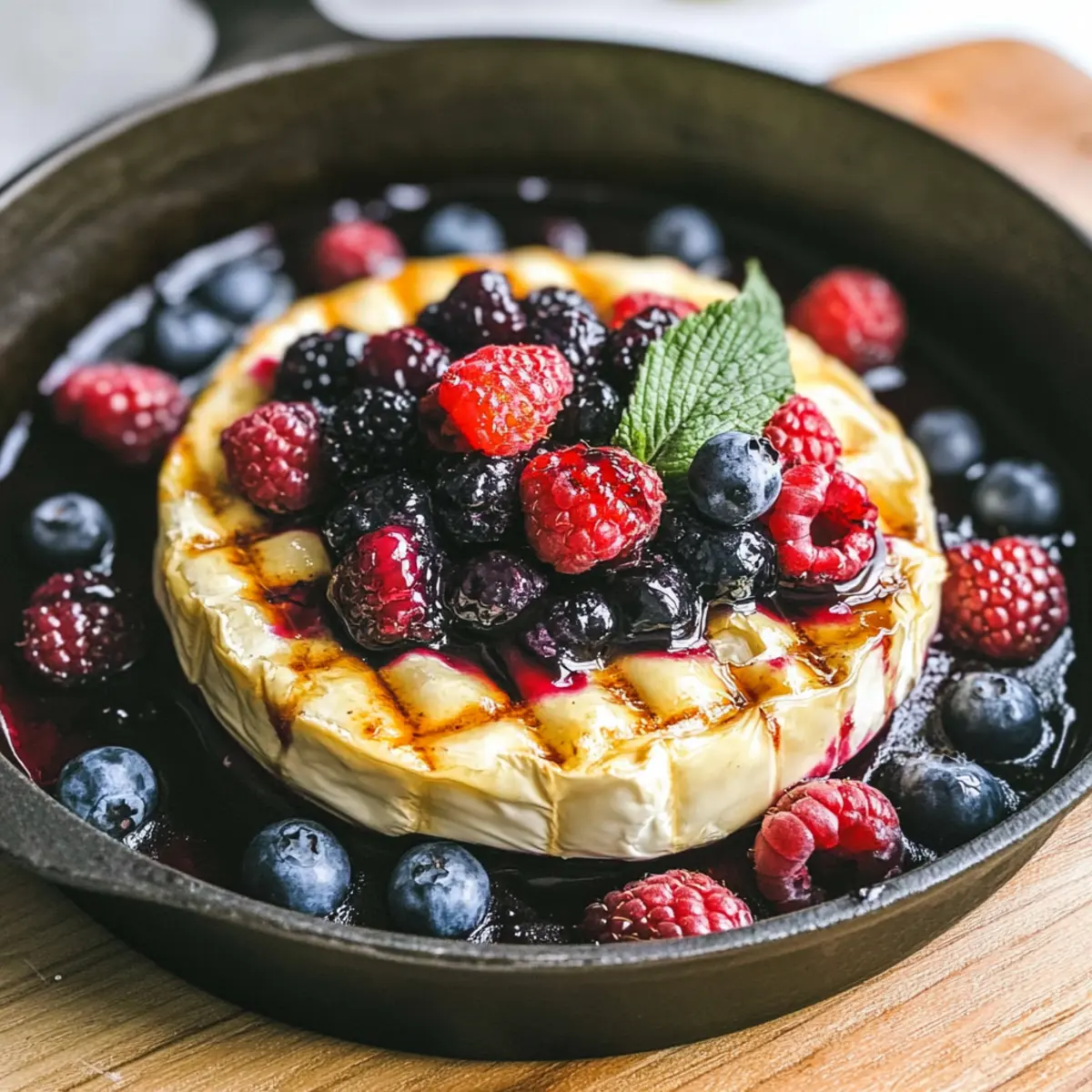 Grilled Brie Cheese Appetizer with Berries for Summer Bliss