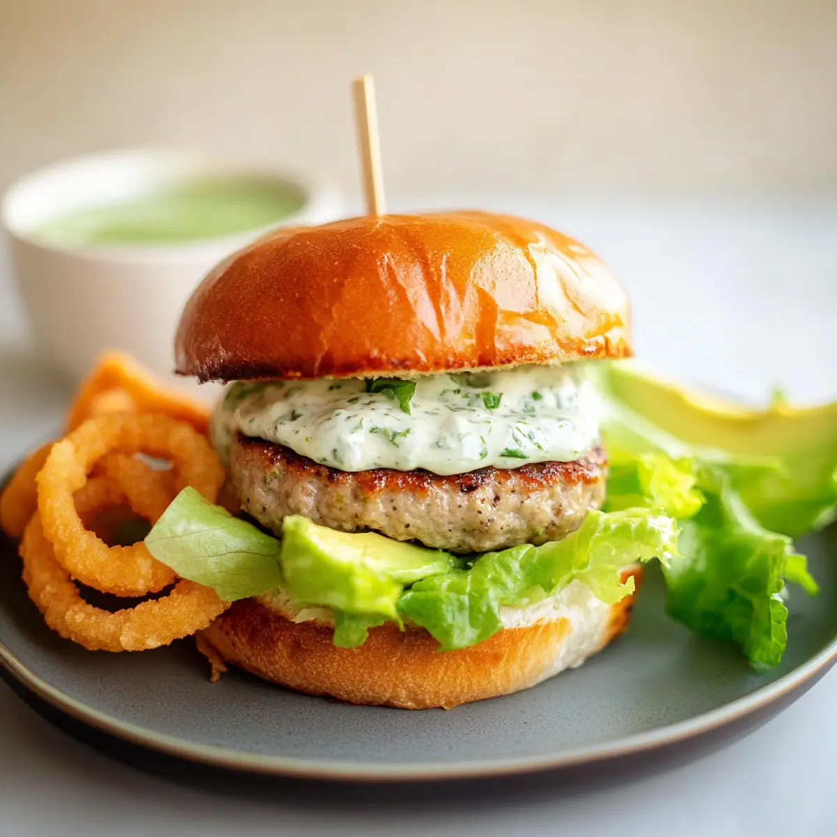 Turkey Avocado Burger Recipe with Creamy Cilantro Crema
