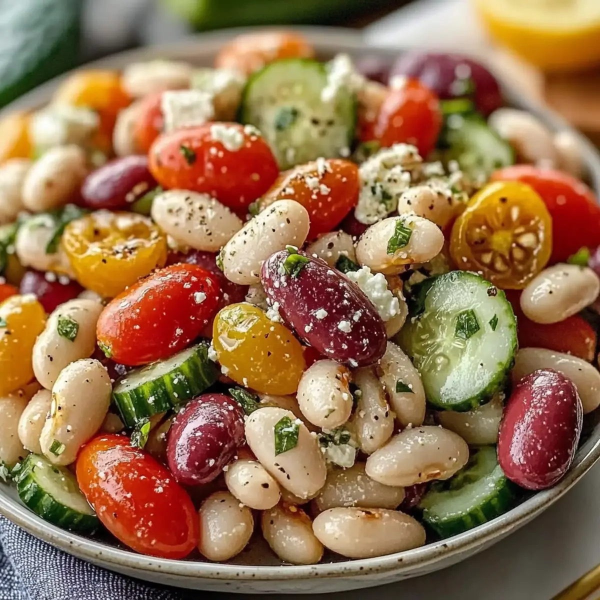 Zesty Greek Bean Salad with Lemon Marinated Magic