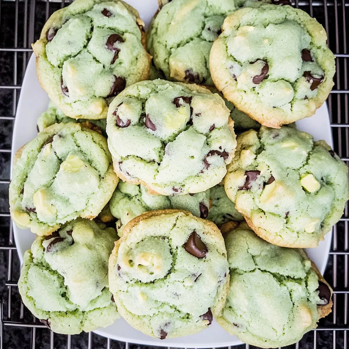 Chewy Pistachio Pudding Cookies with Chocolate Bliss