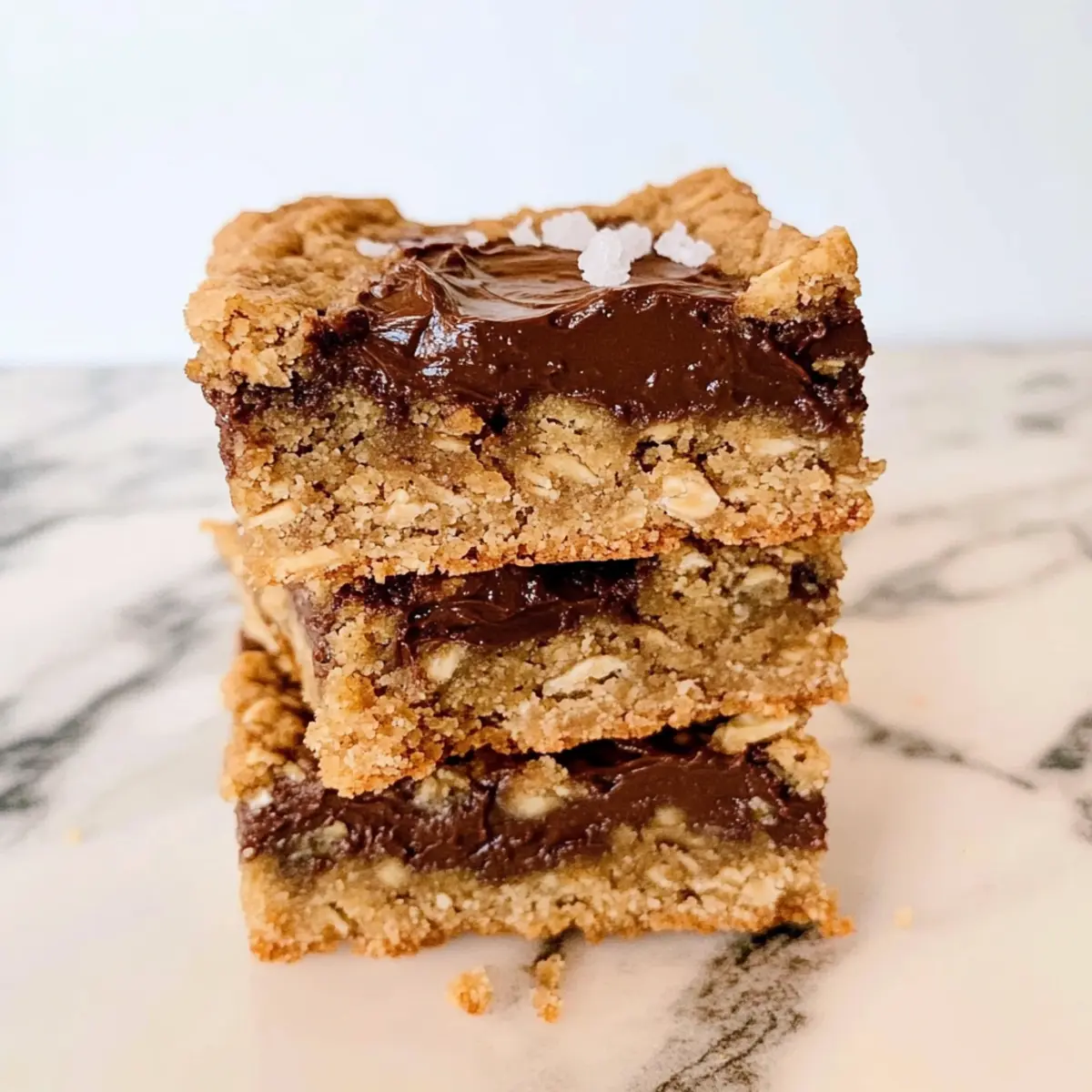 Delicious Oatmeal Cookie Bars with Salted Nutella Swirl