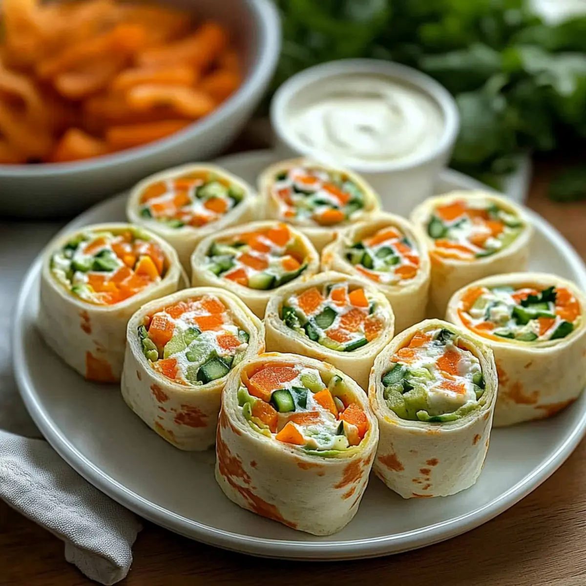 Colorful Vegetable Tortilla Roll Ups for Easy Snacking Bliss