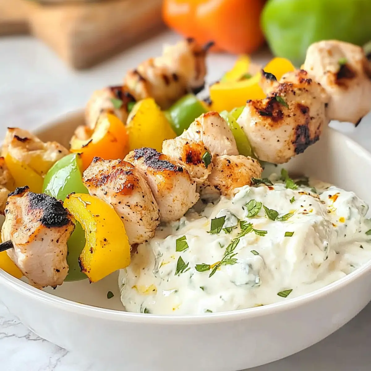Juicy Greek Chicken Kabobs with Creamy Tzatziki Delight