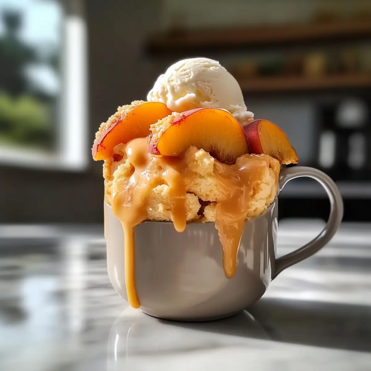 Indulge in a Cozy Peach Cobbler Mug Cake in Minutes