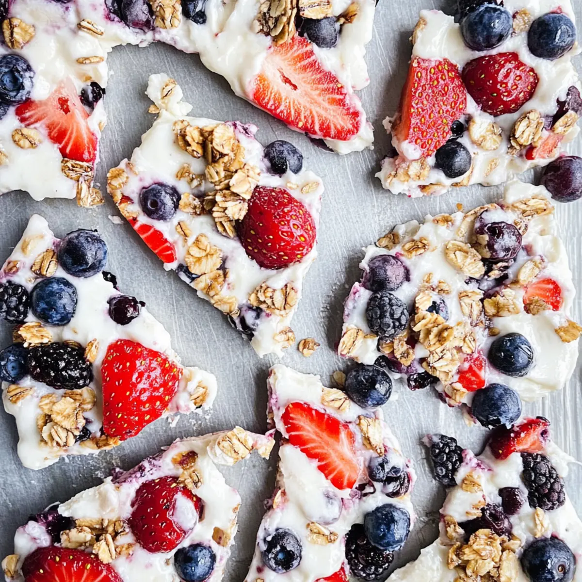 Delicious Frozen Yogurt Bark with Fresh Fruits and Crunchy Granola