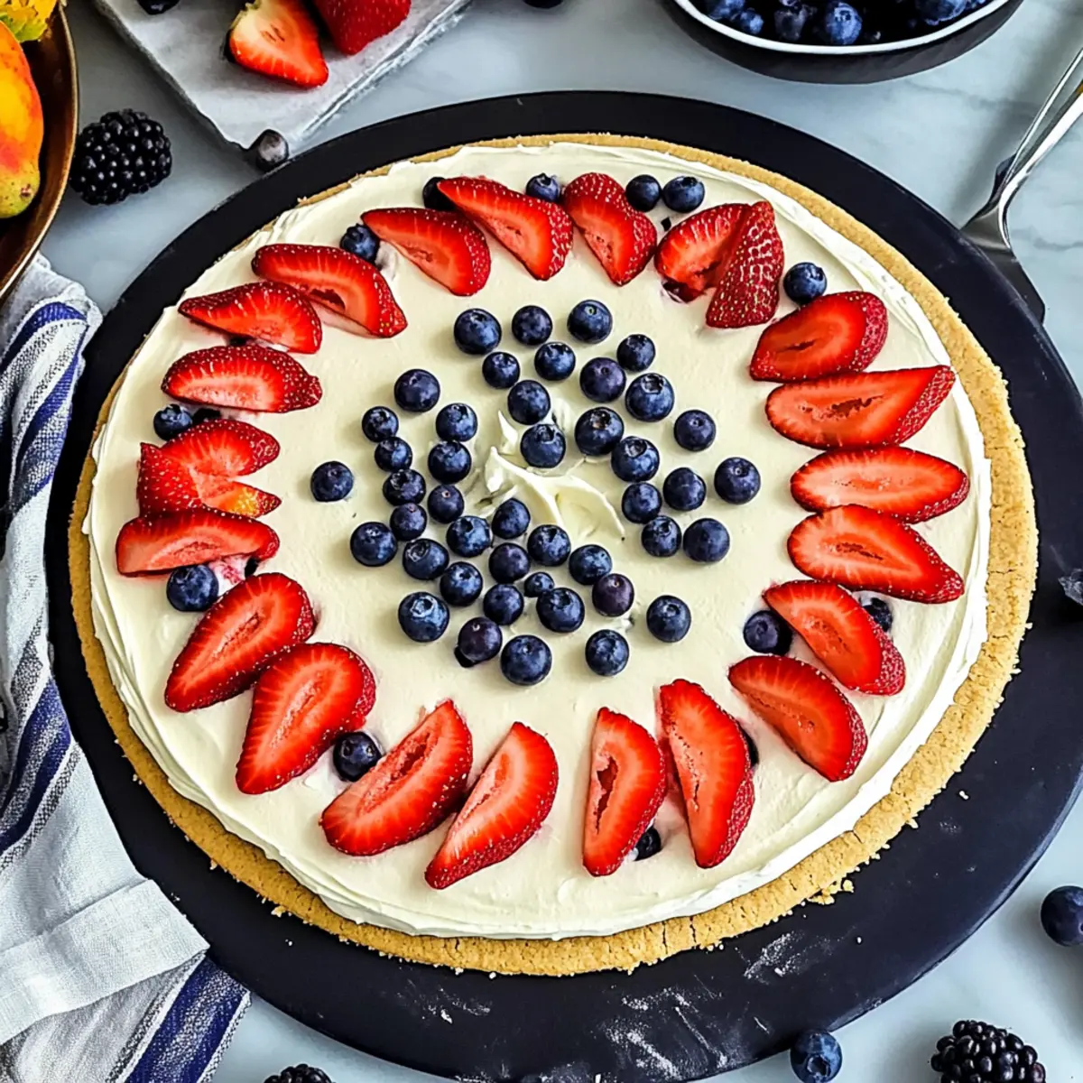 Celebrate Summer with Red White and Blue Fruit Pizza