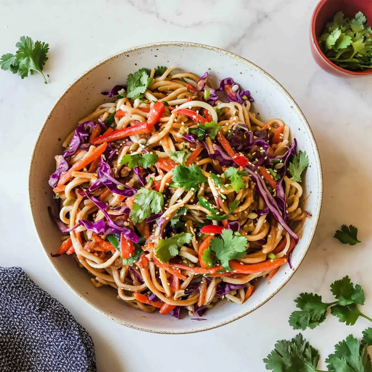 Delicious Asian Noodle Salad with Irresistible Peanut Sauce