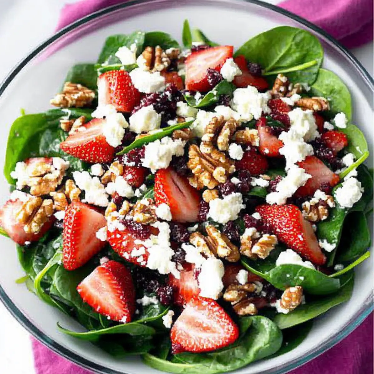 Fresh Strawberry Spinach Salad with Creamy Feta Twist