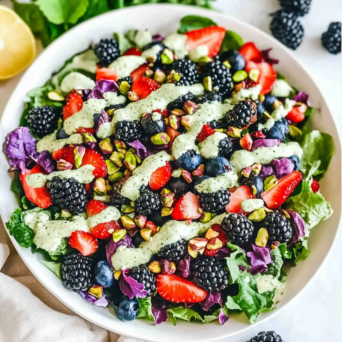 Vibrant Superfood Berry Salad with Creamy Lemon Dressing