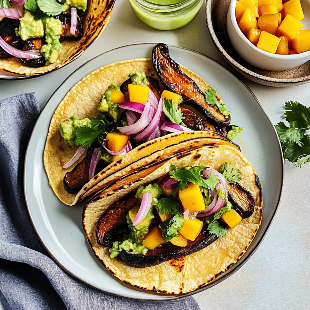 Savory Mushroom Tacos with Creamy Avocado Salsa Delight