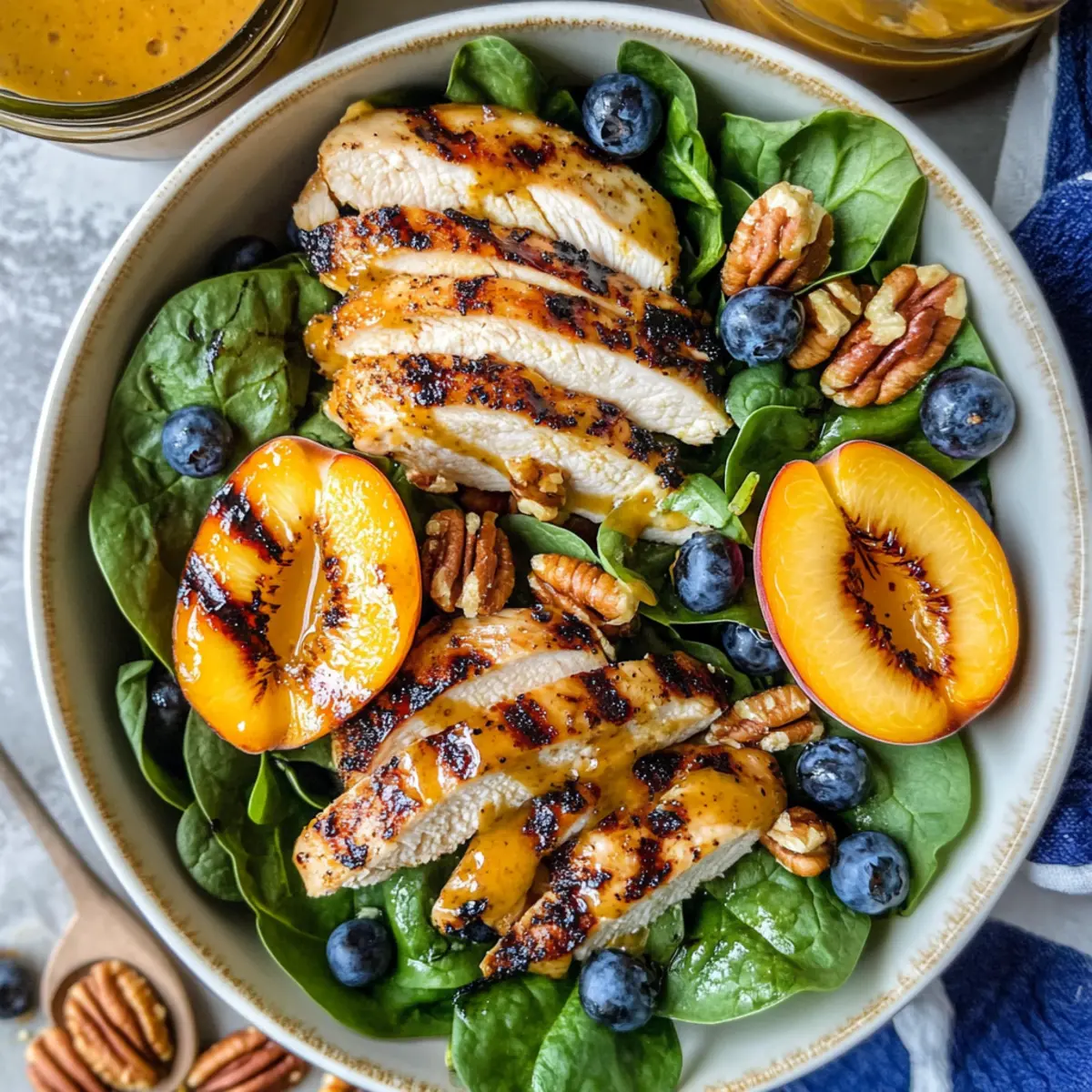 Chicken and Grilled Peach Salad That's Perfect for Summer Bliss